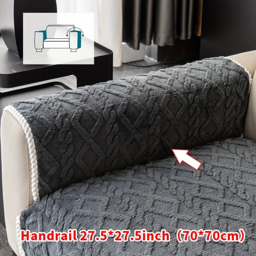 Plush Sofa Cover Couch Cover | Anti-Slip Pet Dog Friendly Velvet Sofa Mat, Single Two Three Four Seat, Backrest Armrest Pillow Cover, Living Room Bedroom Decor - product image 11