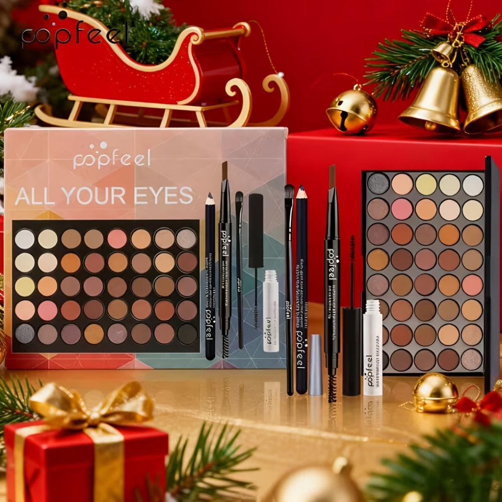 Makeup Kit Full Face All in One Eyeshadow Palette Blush Powder Foundation Mascara Brush Set Berry Neutral Shades for Women Beginners Daily Travel Party Gift - product image 6