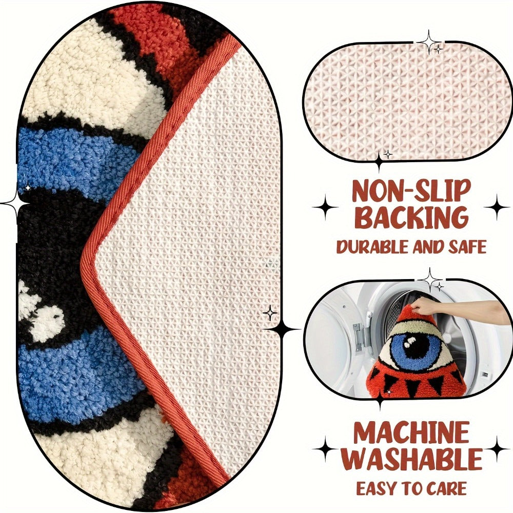 Eye Pattern Heart Shaped Bathroom Mat Plush Non-Slip Absorbent Bath Rug 20x24 inch Valentine Home Decor - product image 2