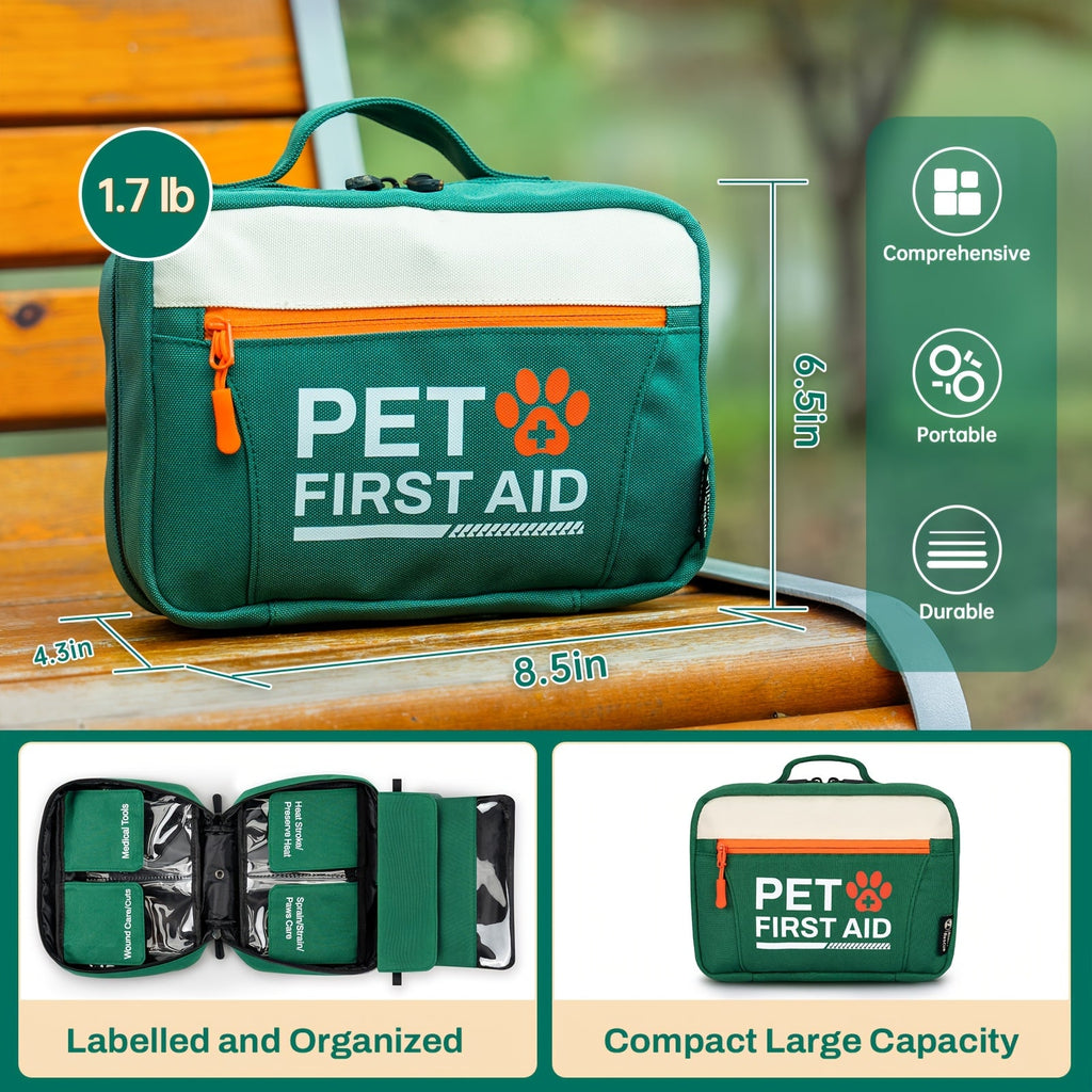 50-Piece Emergency Supplies with Bandages, Gauze, Scissors & Disposable Booties, Portable Nylon Bag for Hiking Camping Travel, FSA HSA Eligible – Pet First Aid - product image 4