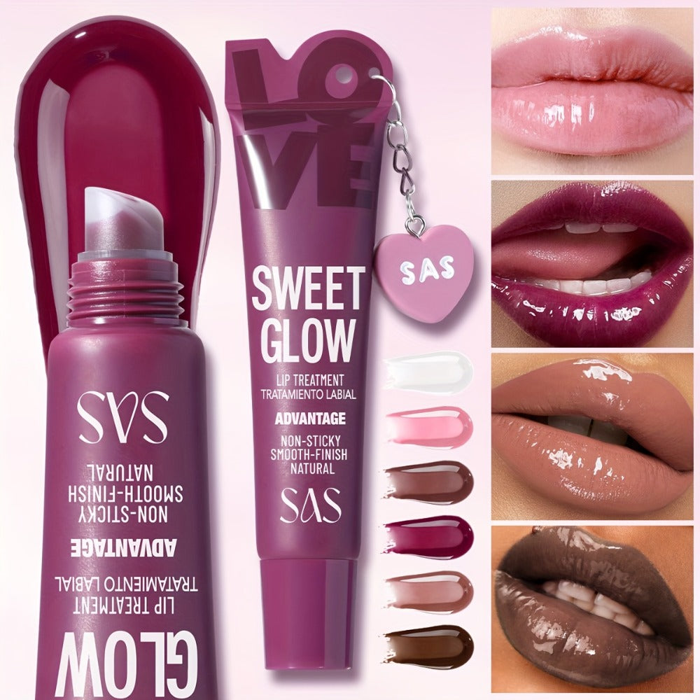 Heart Pendant Lip Gloss 6 Shades Mirror Shine High Gloss — Long-Lasting Fade-Resistant Non-Tacky Formula, Wearable Charm Accessory, Vibrant Colors for All Skin Tones Women Lip Make - product image