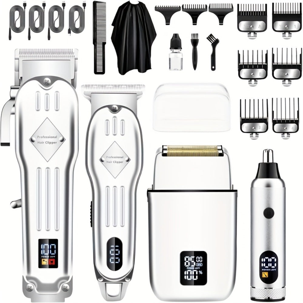 Foil Shaver Grooming Kit for Men 3-in-1 – Hair Clipper Detail Trimmer Adjustable Blades USB Rechargeable LCD Display Complete Barbershop Accessories Set Holiday Gift for Him - product image 8
