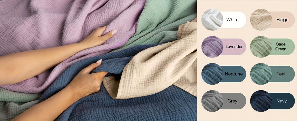 Muslin Blanket 100% Cotton 6-Layer – Breathable Soft Gauze Throw for Couch & Bed, All Season, Machine Washable, 13 Colors, 5 Sizes - product image 31