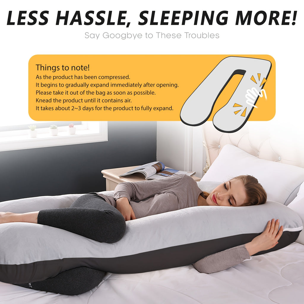 U-Shaped Maternity Pillow for Back, Neck, and Leg Support – Soft, Portable, and Comfortable Polyester Pregnancy Pillow for Expecting Moms, Hand Wash or Dry - product image 16