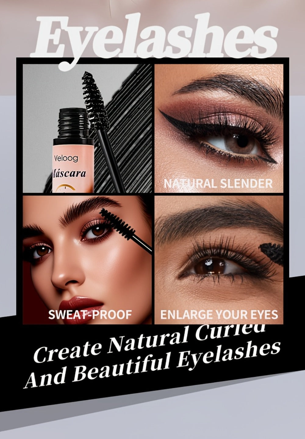 Waterproof Mascara Set 3 Piece — Lengthening Volumizing Curling Lash Mascara with Sea Urchin Spiral Conical Brush Heads, Long-Lasting Smudge-Proof Sweatproof Eye Makeup for Women - product image 11