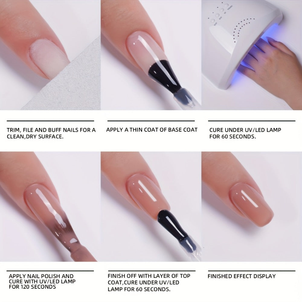 Gel Nail Polish Set 6 Colors White Shades Gentle White Collection - Milk Tea Cherry Blossom Pink Soak Off UV LED Long Lasting Spring Summer Nail Art Gel Polish for Women Salon Home - product image 9