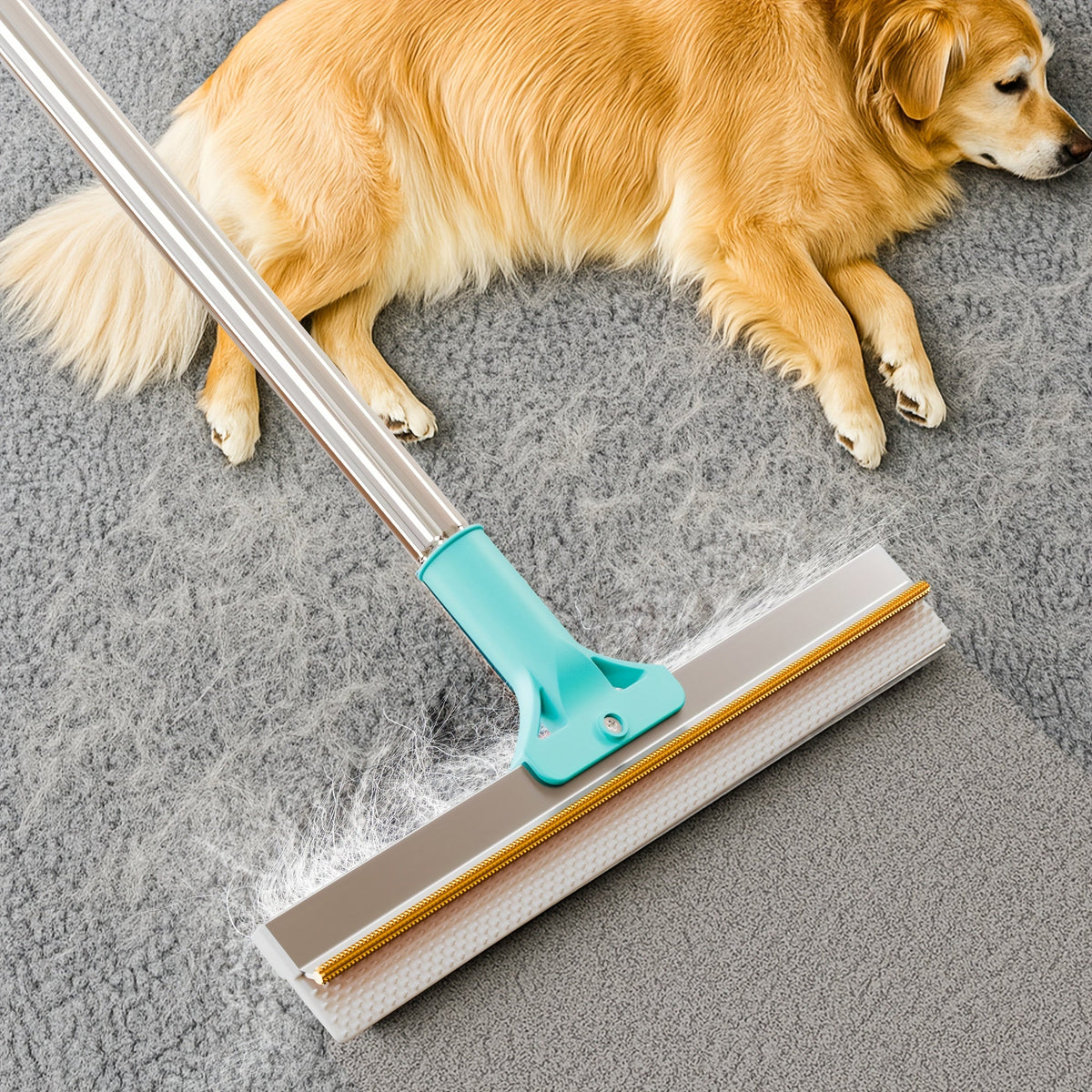 Pet Hair Remover Carpet Rake – 51-Inch Long Handle Dog & Cat Hair Removal Tool for Carpets, Rugs, Upholstery & Stairs – Deep Cleaning Fur Rake – Reusable & Ergonomic Design for All Floor Types
