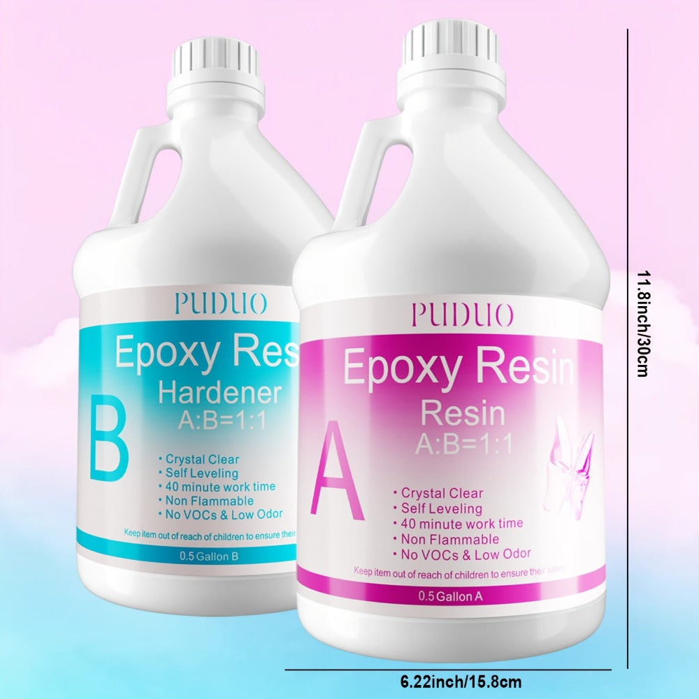 Ultra-Clear Epoxy Resin Kit 1 2 3 Gallon Fast Curing Bubble-Free Non-Yellowing – 2-Part AB Epoxy for Coatings Casting Countertops River Tables & DIY Crafts - product image 4