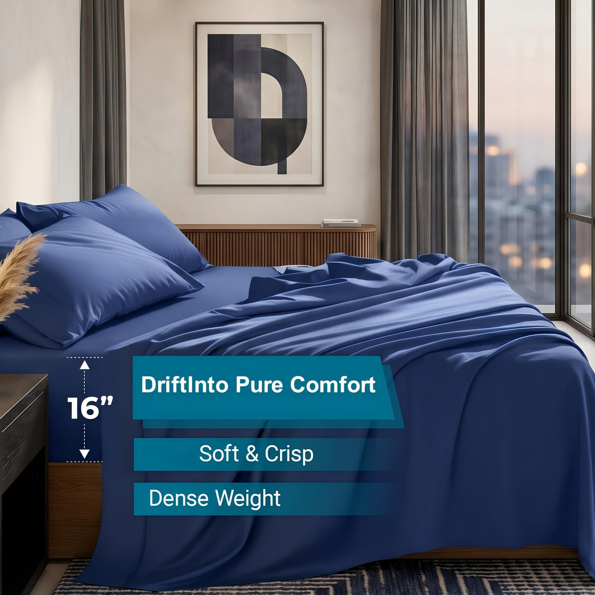 4 pcs Cooling Bamboo Bed Sheet Set, 3000 TC Extra Deep Pocket 20 Inch Bed Sheet, Children Luxury Soft Hotel & Cooling Sheet Set for Hot Sleepers, Wrinkle and - product image 6