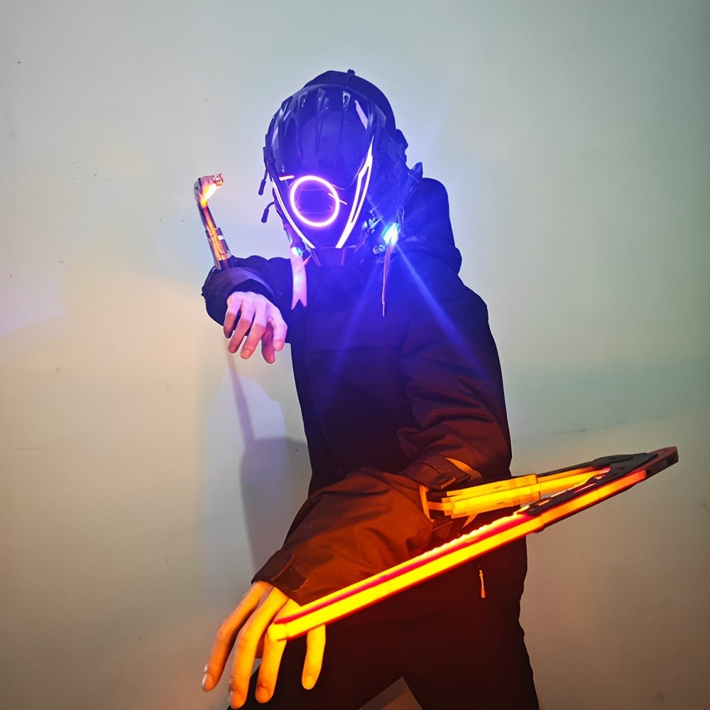 Luminous Blade for Halloween Costume Cosplay Sci-Fi Role Play Party, Rechargeable Red & Blue Single or 2pcs Set for Men & Women – LED Mantis Knife Cyberpunk - product image 16