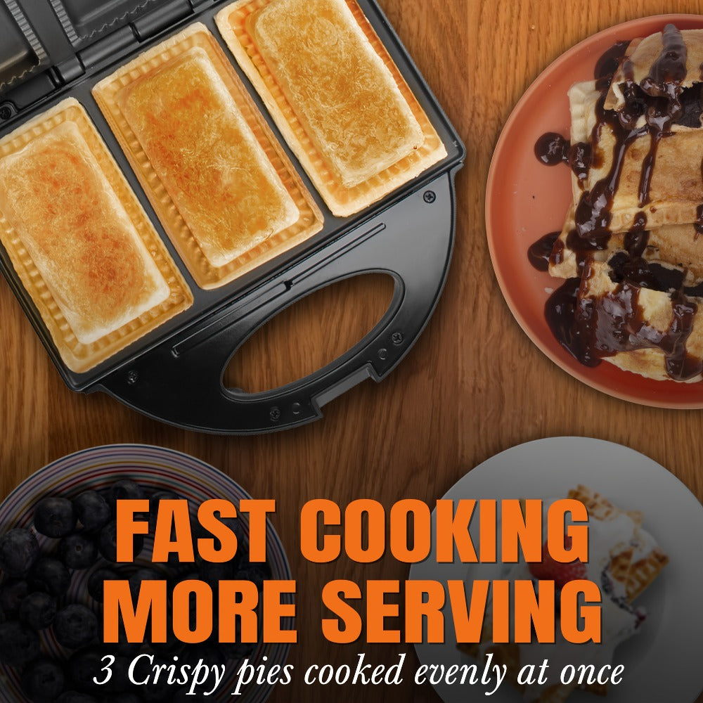 Electric Pocket Pie Maker with Crust Cutter – Dual Non-Stick Cooking Plates, Easy Press Iron for Homemade Snacks, Desserts, Empanadas & Hand Pies - product image 5