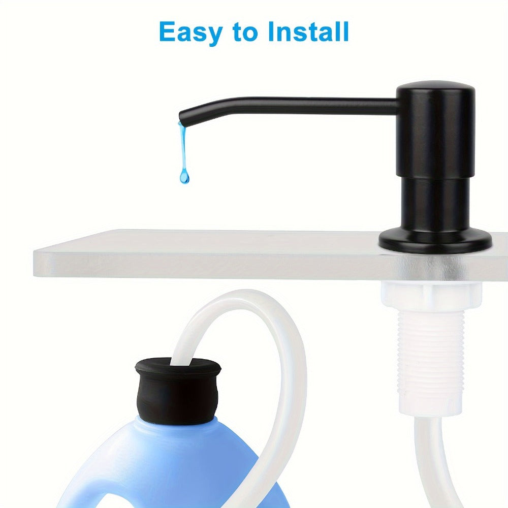 Sink Soap Dispenser Stainless Steel Built-In with 47" Extension Tube Kit – 360° Rotating Pump, No Refill Bending, Deck Mounted for Kitchen Bathroom Laundry & RV Sinks, Easy Press H - product image 5