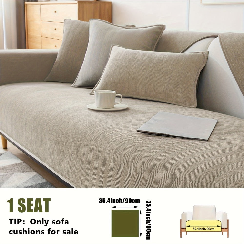 Chenille Ribbed Sofa Cover - Pet Friendly Non-Slip Machine Washable Soft Stretch Slipcover for 1-4 Seater Sectional Sofa Living Room Bedroom Office, 9 Colors - product image 50
