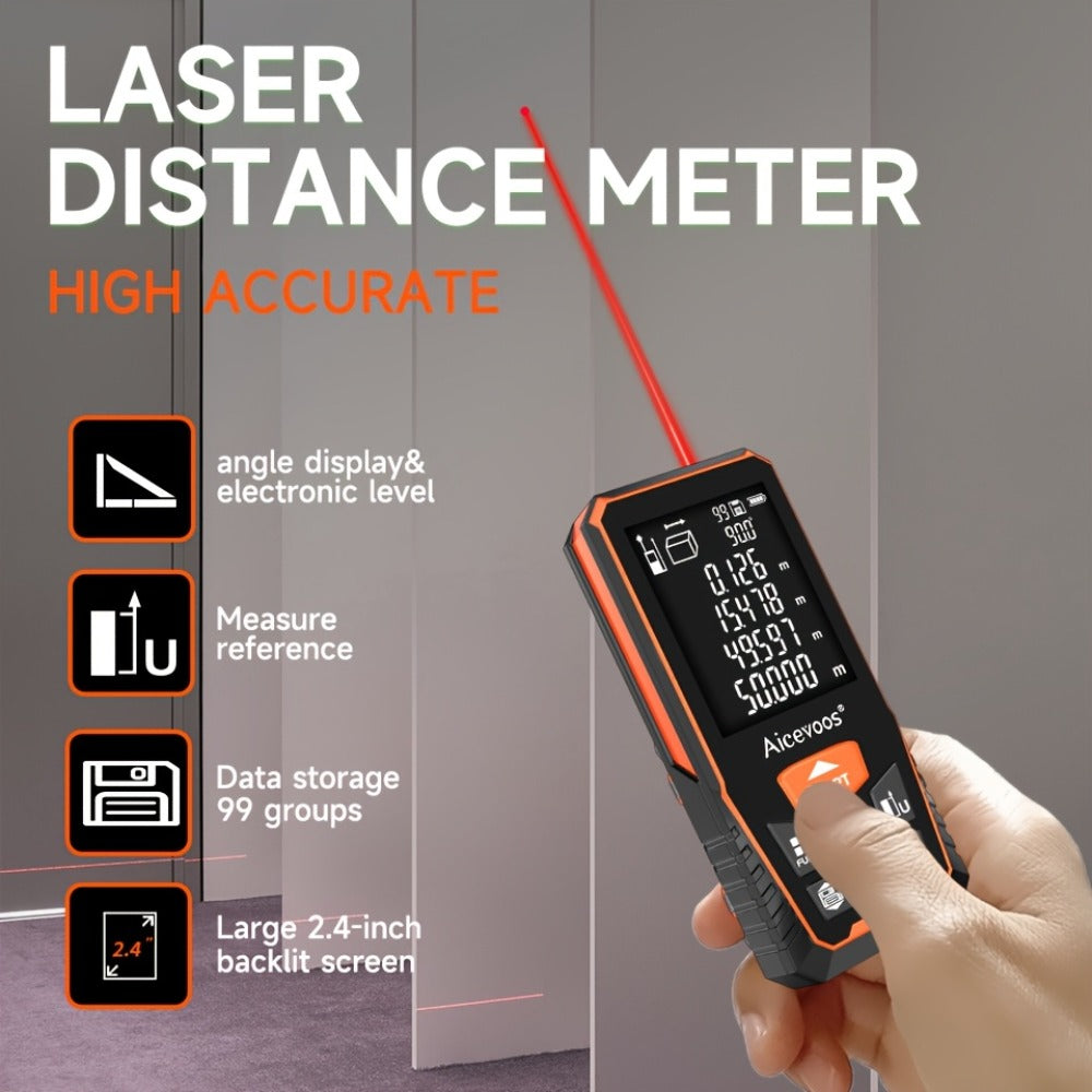 Digital Laser Rangefinder 50M 70M 100M 120M Laser Distance Meter Tape Measure Range Finder for Construction DIY Outdoor Contractor Gift - product image