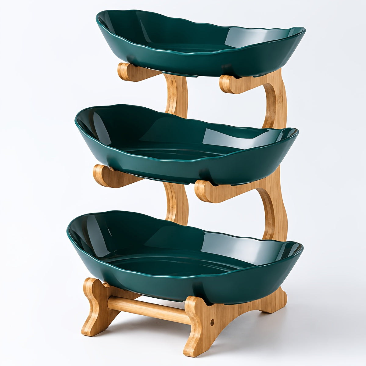 A Creative Two-Layer/Three-Layer Kitchen Fruit Basket, Large-Capacity Layered Fruit Basket, European-Style Dried Fruit Plate, Bamboo and Wood Frame, Household - product image 23