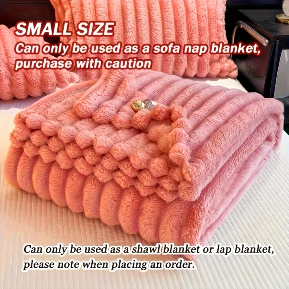Reversible Faux Rabbit Hair Blanket – Thickened Soft Thermal Throw for Bed, Nap, Office & Camping, All Season, 4 Colors, 5 Sizes - product image 5