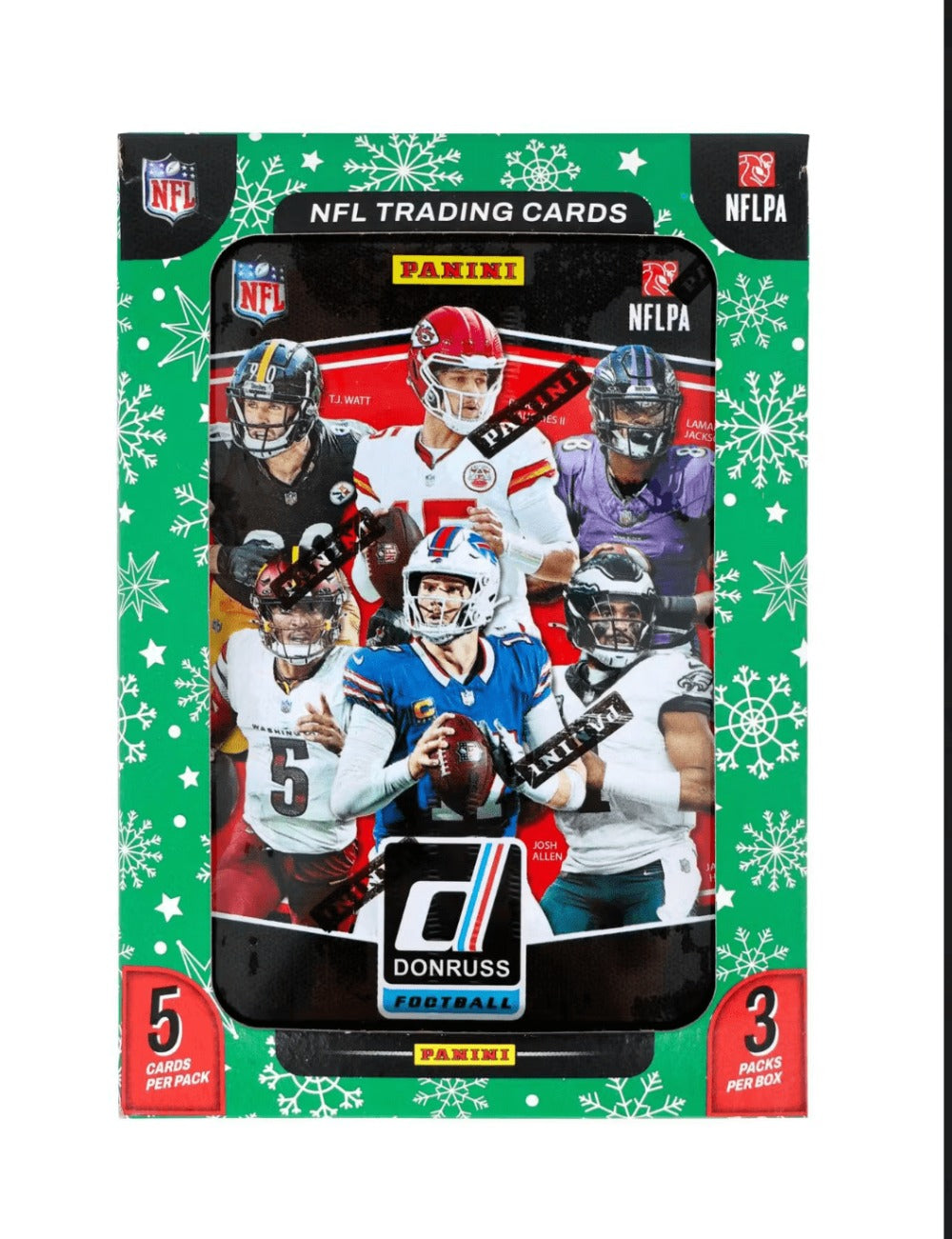3 Exclusive Press Proof Purple Cards, 400-Card Base Set, Gridiron Kings & Rookie Hits for NFL Collectors – 2025 Panini Donruss Football Holiday Tin + Jumbo - product image 9