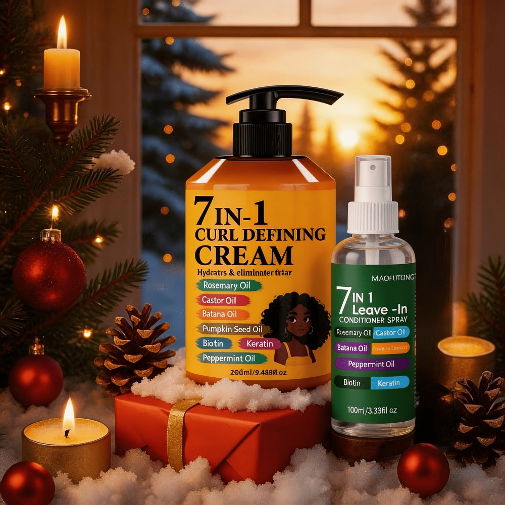 Rosemary Hair Growth Styling Cream & Leave-In Conditioner Spray Set 2pcs - 7-in-1 Formula with Castor, Batana & Pumpkin Seed Oil, Biotin & Keratin for All Hair Types | 9.47oz + 3.3 - product image