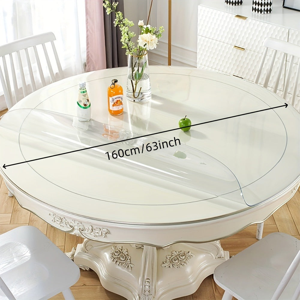 Round Clear PVC Table Cover Protector – 1.5mm Thick Vinyl Tablecloth Pad, Waterproof, Heat-Resistant, Easy to Clean, for Dining & Coffee Tables - product image 11