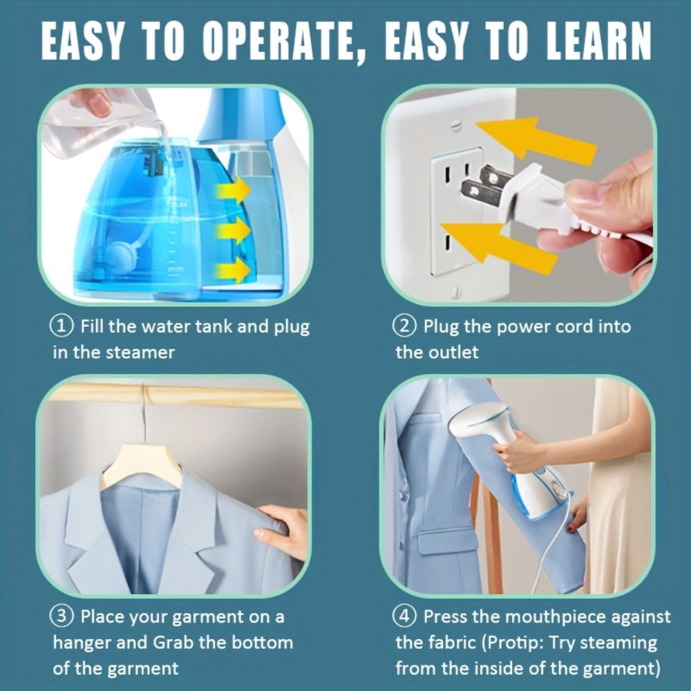 Handheld Garment Steamer 1500W with 9.47oz Removable Water Tank, Portable Fabric Steamer 30s Fast Heat-Up with Accessories Kit, Compact Mini Steam Iron for Clothes Home Travel Offi - product image 10