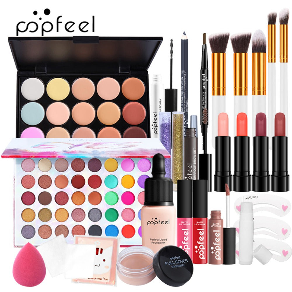 POPFEEL Makeup Kit Full Face Set — Multi-Shade Eyeshadow Palette, Professional Brushes & Pigmented Lip Color, All-in-One Beauty Bundle for Everyday Glam, Special Occasions & Giftin - product image 7