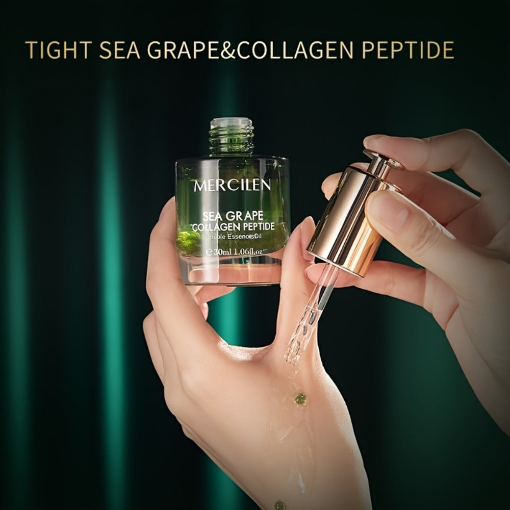 Sea Grape Collagen Peptide Essence Oil Squalane Moisturizing Face Serum Alcohol-Free Anti-Aging Skin Brightening Unisex Skincare for Sensitive Skin - product image 7