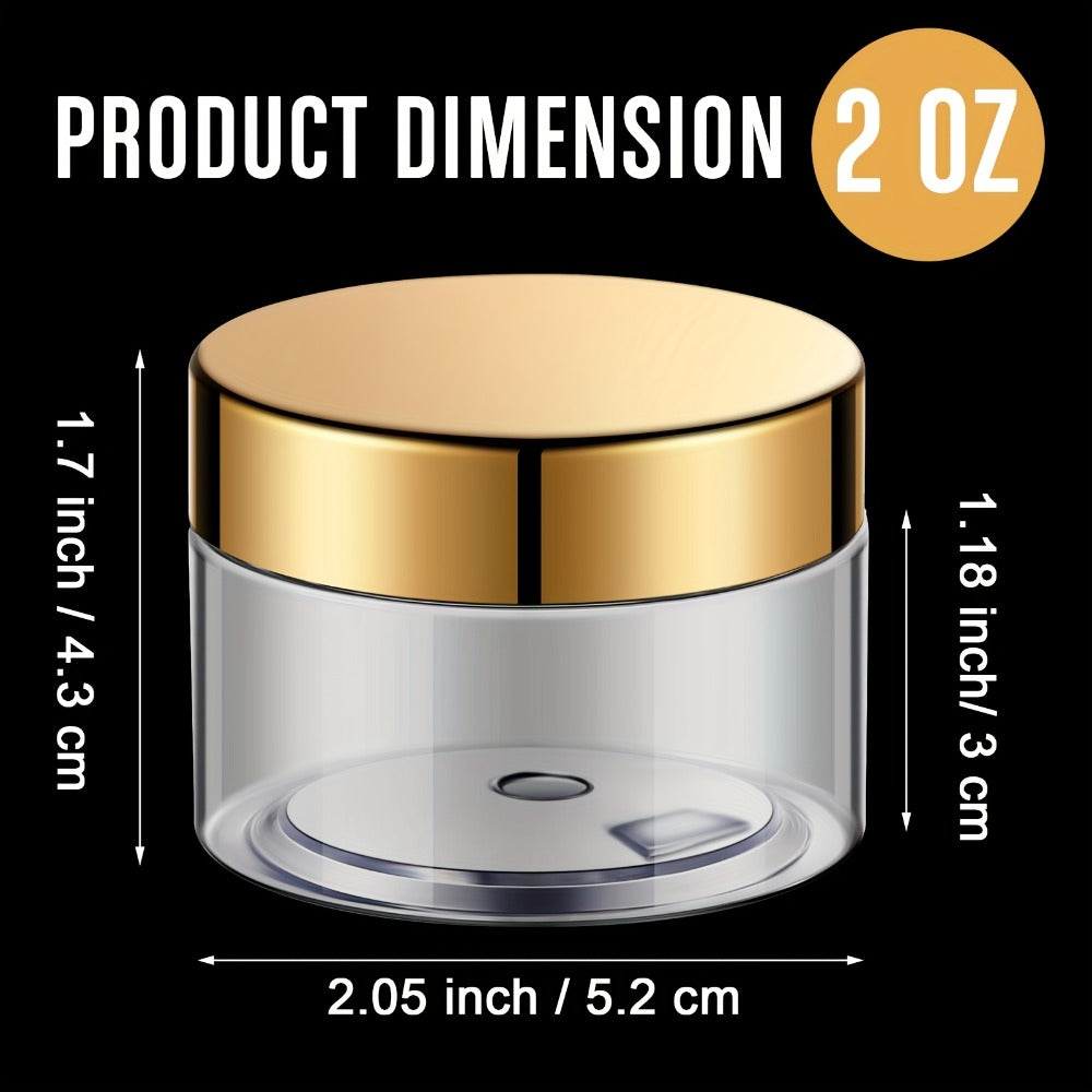 Wide Mouth Plastic Jars with Lids 2oz 100 Pack Clear Cosmetic Containers with Golden Flip Top Lid for Lotion Cream Body Butter Lip Balm Rhinestones Glitter Beads Travel Sample Stor - product image 4