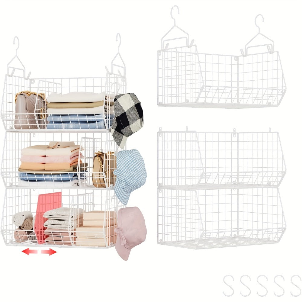 Hanging Laundry Basket Organizer 3pcs - Foldable Laundry Bag with 360° Rotating Hook for Washing Machine & Drying Rack, Space Saving Metal Mesh Laundry Hamper for Bathroom, Laundry - product image 10