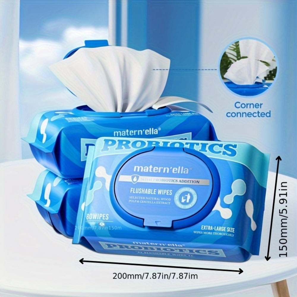 Flushable Wet Wipes with Probiotics – Plant-Based Fibers, Fragrance Free, Sewer Safe, Soft & Thick Disposable Butt Wipes for Adults, Incontinence & Personal Care (1/3/5/6/8/9/15 Pa - product image 4