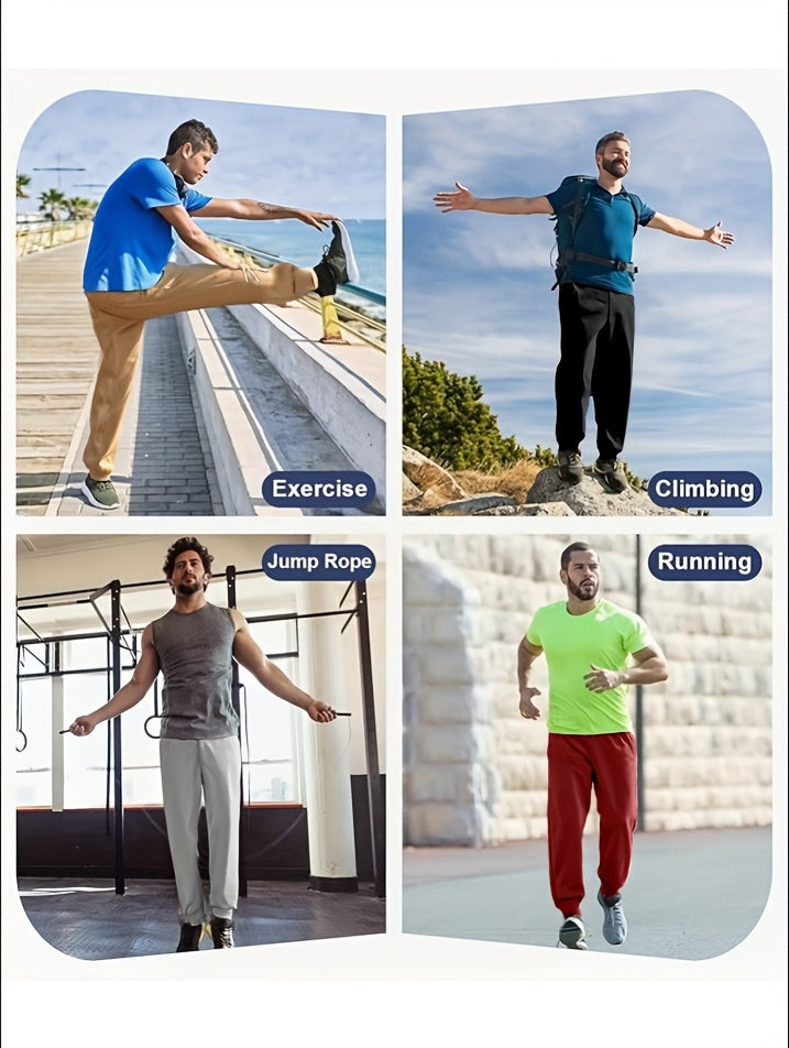 4pcs RANDOM Men's Casual Jogger Pants-Comfortable Sweatpants for Casual Attire, Workout, Or Lounging-Trendy Elastic Waistband with Drawstring, Multiple Pockets - product image 2