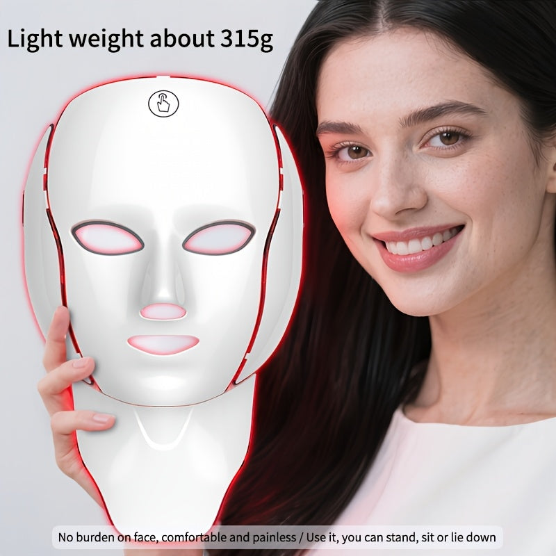 7-Color LED Light Therapy Facial Mask Device – Skincare Beauty Tool for Face & Neck, USB Rechargeable, Anti-Aging Red Light, Acne Blue Light, Skin Rejuvenation Gift - product image 15