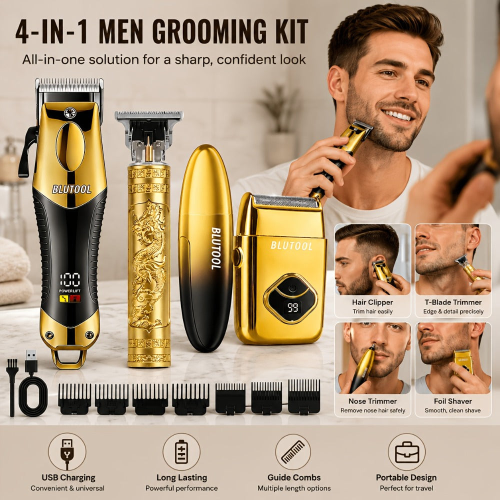 Men's Grooming Kit Hair Clipper & Electric Shaver USB Rechargeable Cordless LED Display – Precision Beard Trimmer Face Shaver Set for Hair Trimming Styling, Grooming Gift for Dad H - product image 14