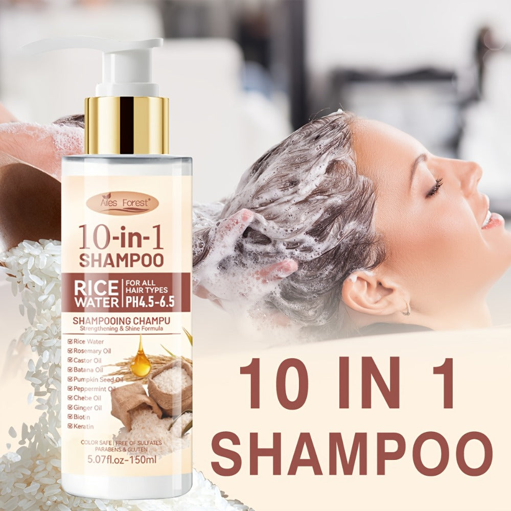 Rice Water Shampoo and Conditioner Set for Women — Fermented Rice Water 10-in-1 Hair Care for Volumizing, Anti-Frizz, Heat Protection & Damage Repair, Thicker Fuller Hair - product image 3