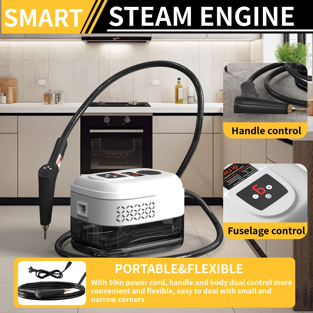 Carpet Steam Cleaner Handheld with LCD Display 1200ml Tank Gear Switch High Temperature for Kitchen Sofa Floor Tile Grout Home - product image 2