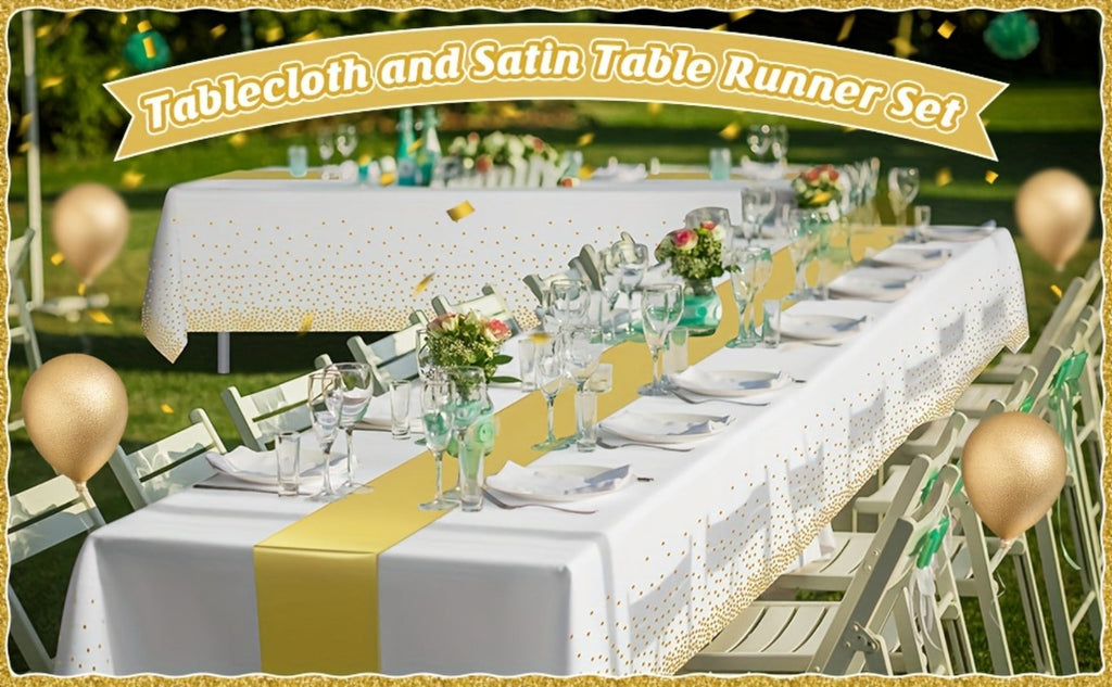 Plastic Party Table Covers for Wedding Birthday Graduation Anniversary Baby Shower Bridal Shower Elegant Bulk Party Decorations | Disposable Tablecloth & Table - product image 7