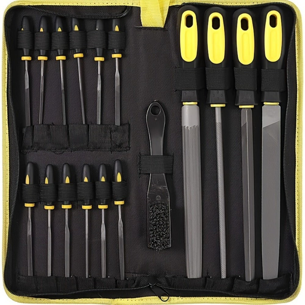 Rasp File Set Premium T12 Forged Alloy Steel - 14/16/17pcs Wood Rasp Set with Flat, Triangular, Semi-Circular & Round Rasps, for Woodworking, Metalworking & DIY, Includes Storage B - product image