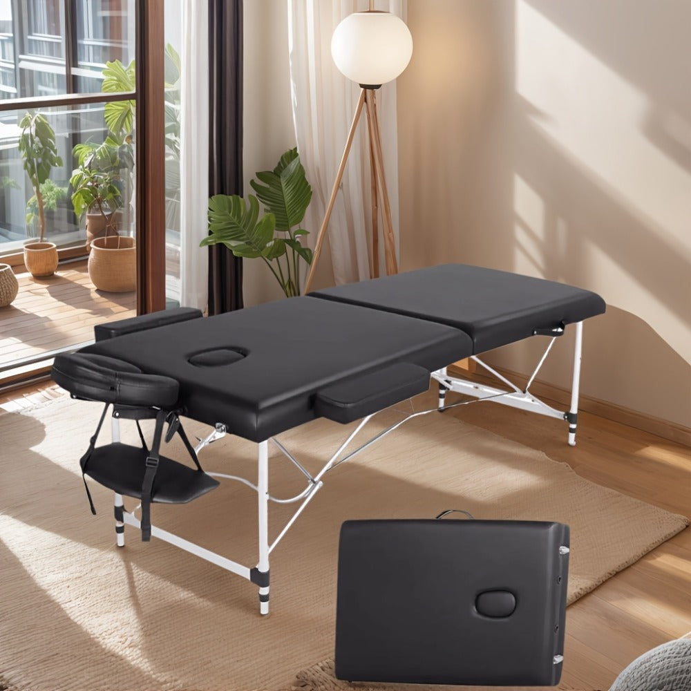 Portable Massage Table Foldable Aluminum Spa Bed – 3-Fold Adjustable Height 24" Wide Padded Treatment Bed for Esthetician, Lash Tech, Tattoo Artist, Waxing & Mobile Beauty Salon - product image 2