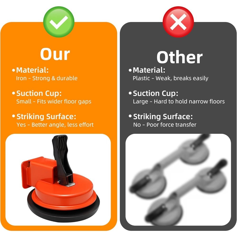 Floor Gap Repair Tool Reinforced Iron Suction Cup Pull System for Laminate Vinyl Composite Engineered Wood PVC Flooring Professional DIY Installation No Hammer Required Flooring Ga - product image 4