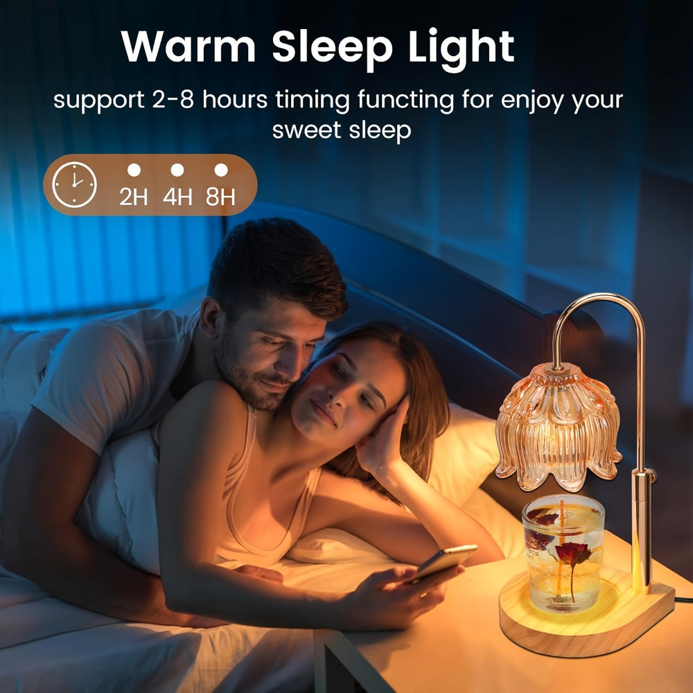 Candle Warmer Lamp Adjustable Height Dimmable Flameless Scented Wax Melt Vintage Iron Tabletop Light with Timer 120V Plug-In for Home Decor Bedroom Living Room Mother's Day Christm - product image 4