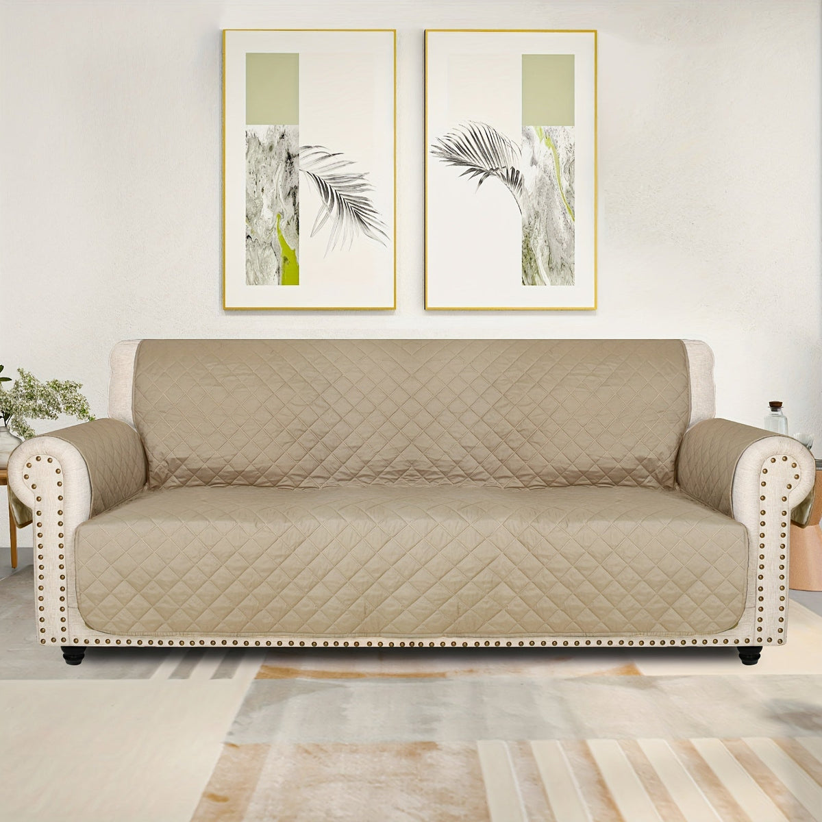 Sofa Slipcover 5-Layer Quilted Thick Sofa Cover Protector Elastic Strap Non-Slip Washable Pet Friendly Universal Fit 3 4 Seater Couch Cover for Living Room - 10 Colors - product image 45