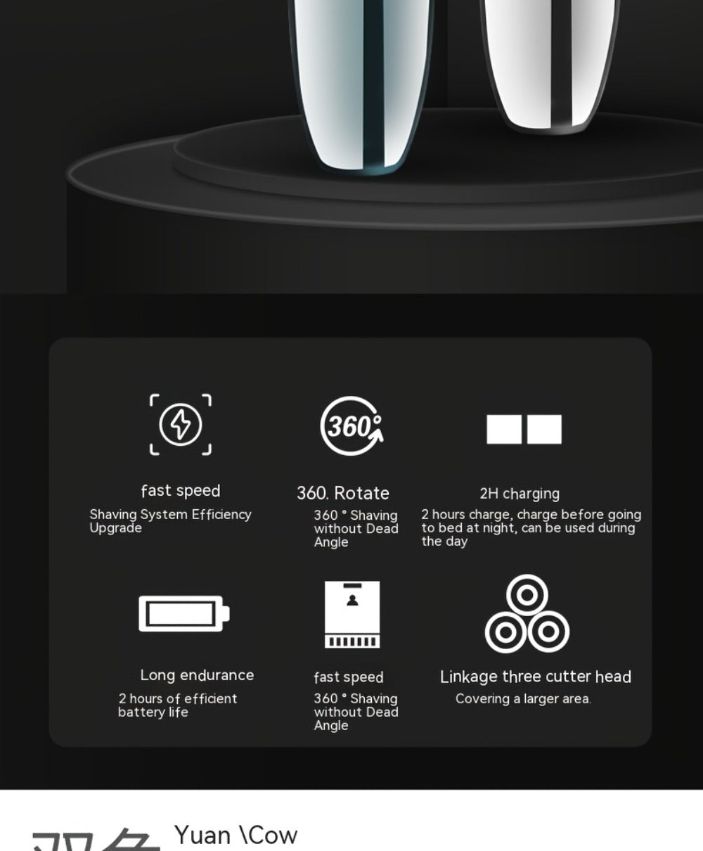 Electric Shaver for Men 4D Floating Triple Blade Waterproof — Wet Dry Razor with LED Battery Display & Type-C Fast Charging, High-End Close Shave Grooming Gift for Dad Husband - product image 13