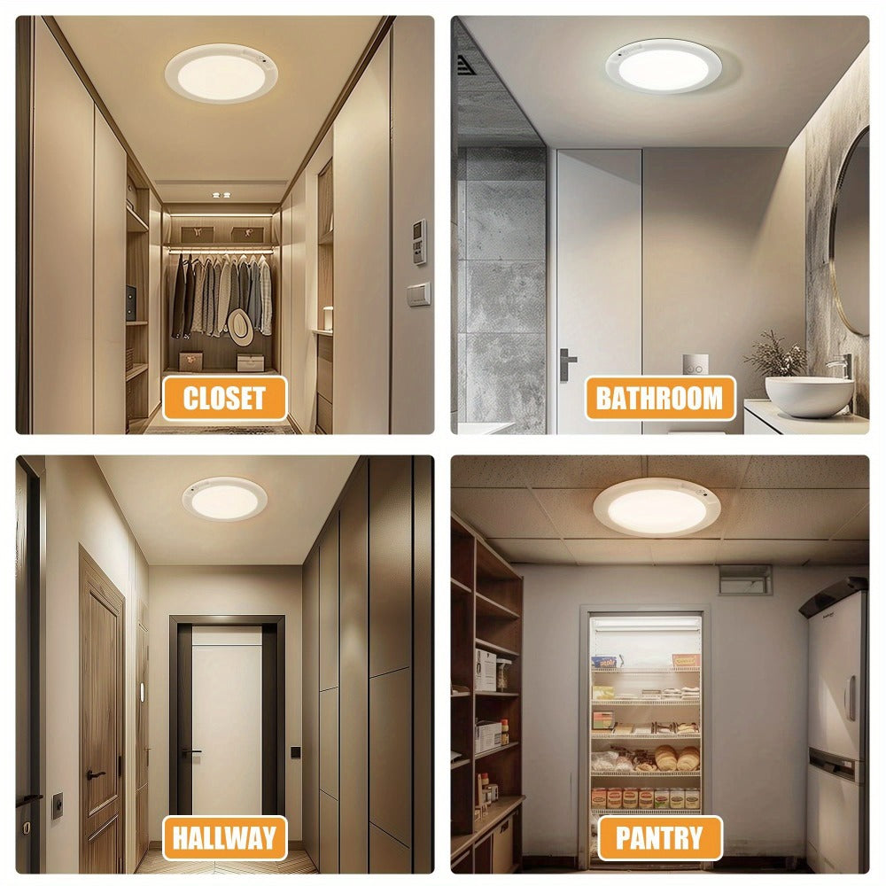 Rechargeable Ceiling Light No Wiring – Battery Operated LED Ceiling Light with Remote Control, Motion Sensor, Dimmable & Timer, Wireless Overhead Light for Bathroom Pantry Hallway  - product image 4