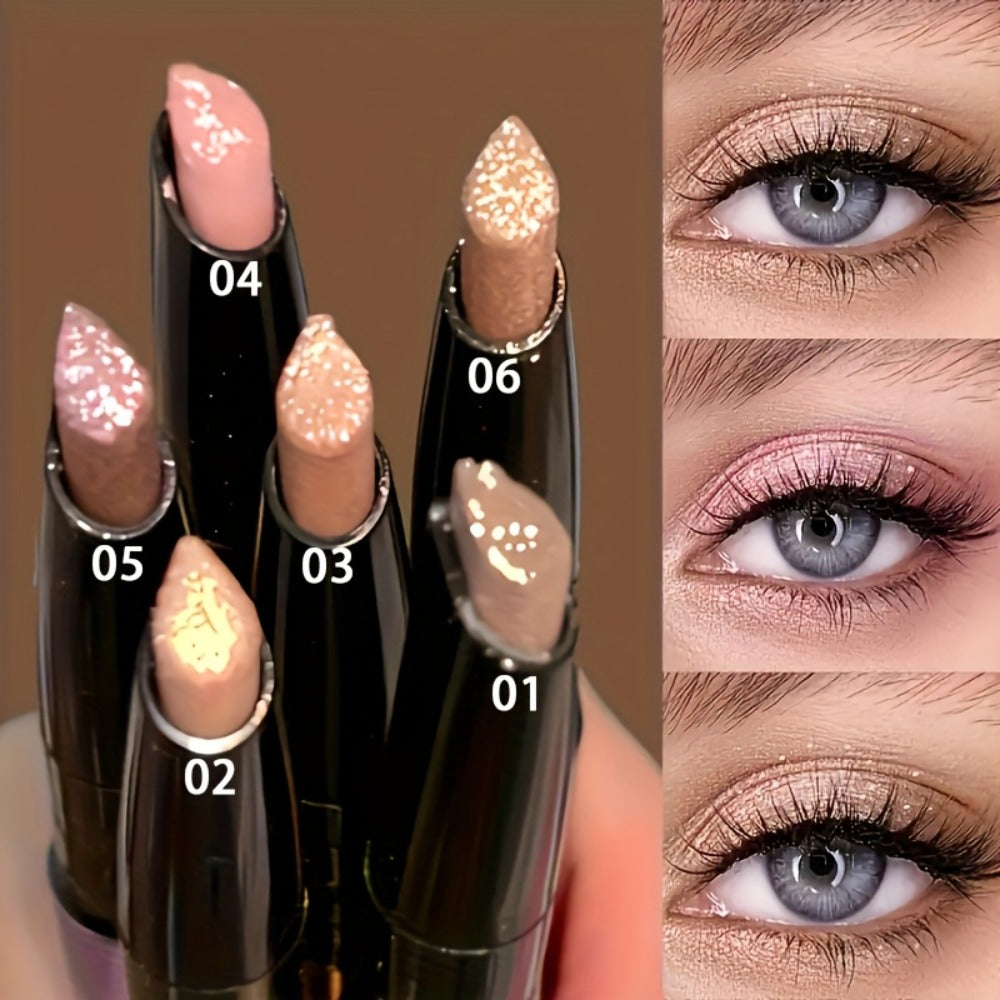 Shimmer Eyeshadow Stick Set 6 Pcs for Women – Pearl Sparkling Waterproof Long-Lasting Eye Makeup Pens with Squalane, Easy Blendable No-Brush Eyeshadow Kit, Gift for Her - product image 3
