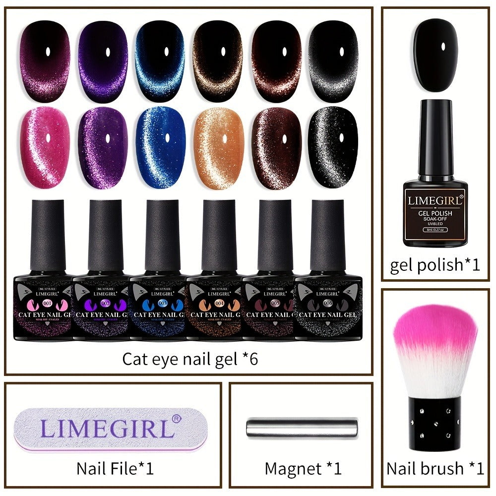 Cat Eye Gel Polish 8ml Holographic Chameleon Flash — Magnetic Sand 3D Color-Shifting Semi-Permanent UV LED Gel Varnish for Salon & Home DIY Nail Art, Gift for Women - product image 2