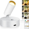 Rechargeable Indoor Spotlight LED – 3-Color Dimmable with Remote & Timer, 350° Adjustable, 2500mAh Battery, Magnetic Base Wall Accent Light for Pictures, Plants & Artwork (White /  - product image 15