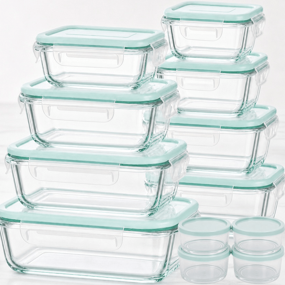 24 Pcs Set Including 8/12 Lids and 8/12 Box Glass Food Storage Box, Suitable for Refrigerator Storage Boxes, Microwave Ovens, Ovens - Perfect for Salads - product image 12