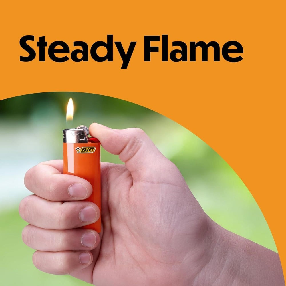 BIC Classic Pocket Lighters Bulk, Assorted Colors, Reliable Windproof Flame for Candles Fireplace Camping Grill, 4/6/8/10/20/25/50 Pack Value Set - product image 3