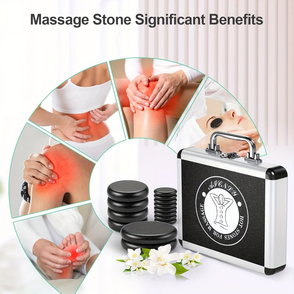 Spa Hot Stone Massage Set with Heater & Temperature Control — 10 Basalt Stones, 2 Size Options, Professional Kit for Full Body Muscle Relief, Home & Salon Use - product image 8