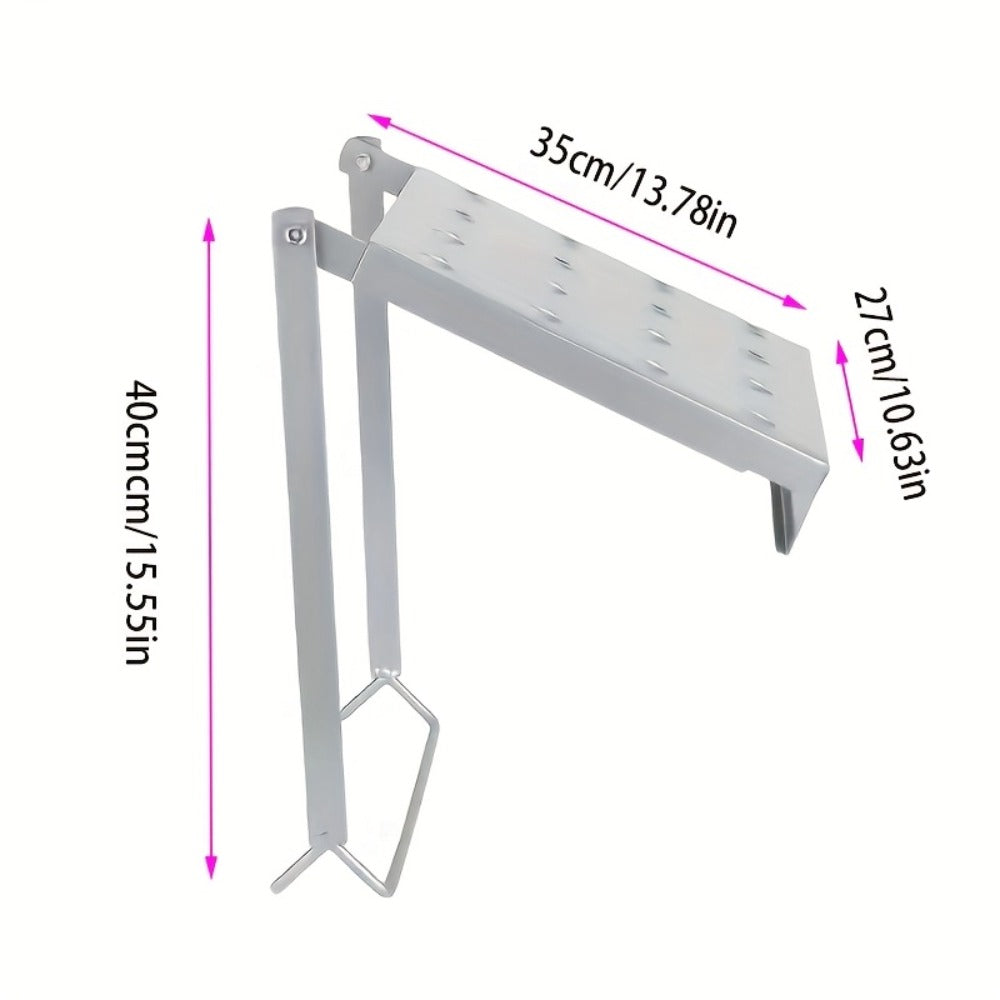 Ladder Platform Scaffold Board 400 lb Heavy Duty Non-Slip Work Tray Retractable Workstation Tool Tray Attachment for Extension Ladders Easy Install Silver - product image 4