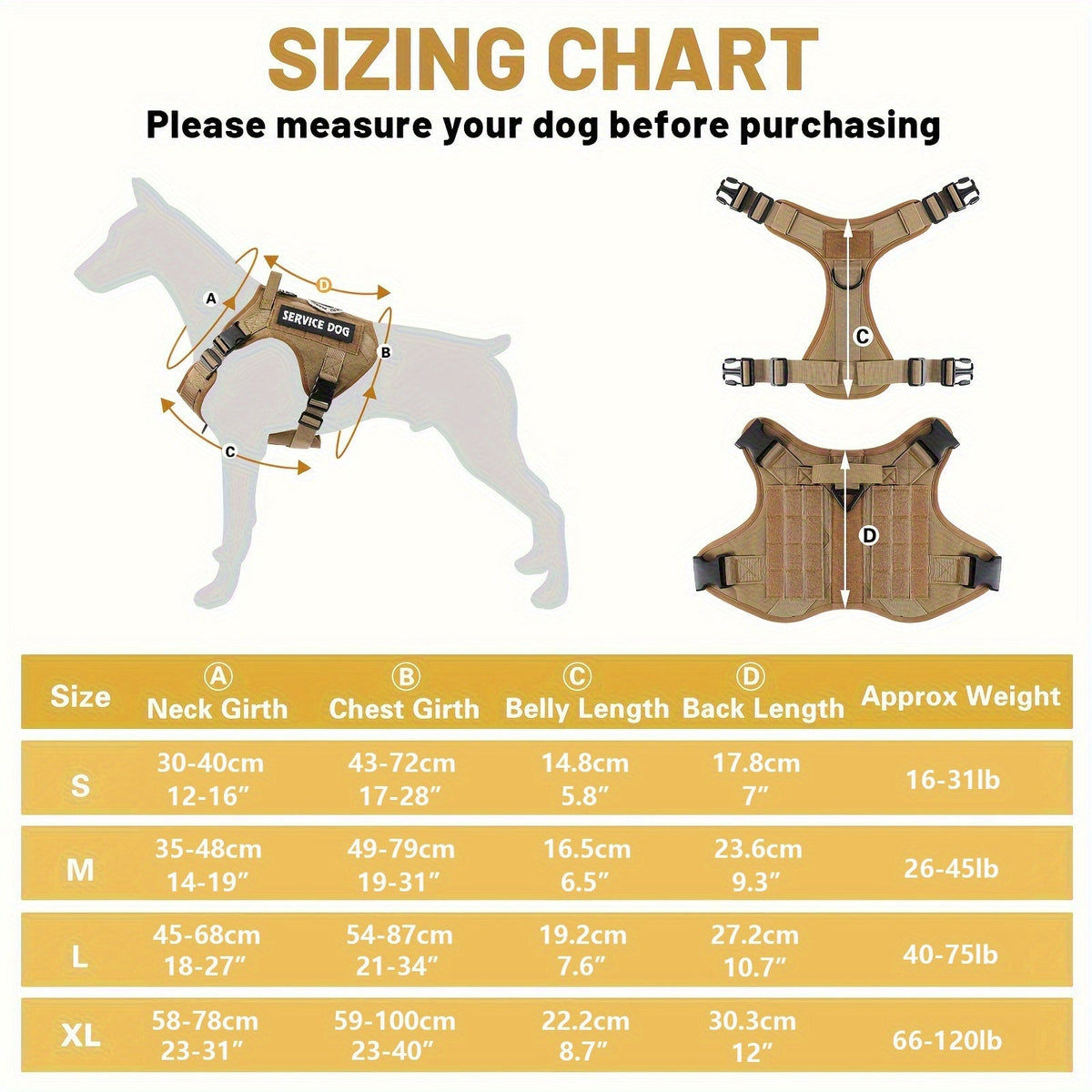 Adjustable Military Style Pet Harness for Small Medium Large Dogs – Dog Tactical Harness No-Pull Chest Vest with Handle - product image 2